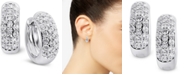 Arabella Cubic Zirconia Small Huggie Hoop Earrings in Sterling Silver